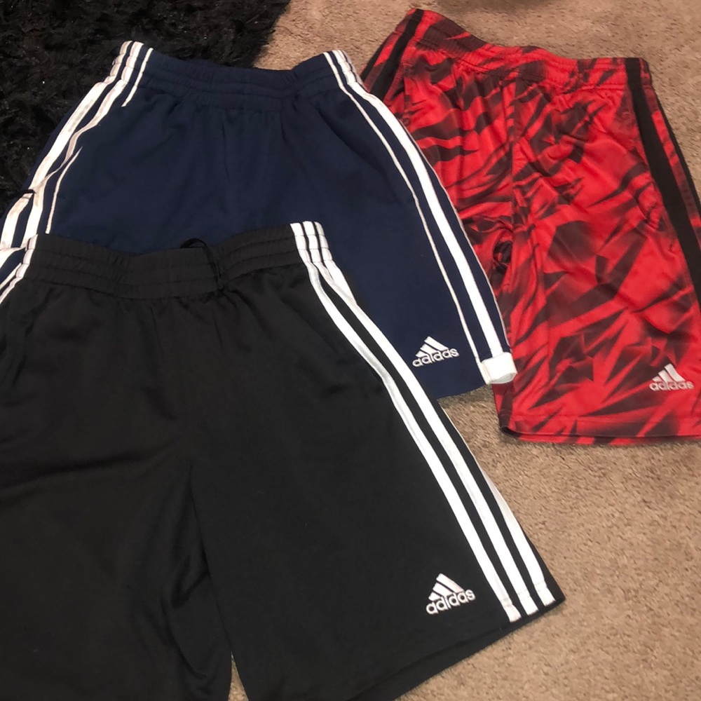 Three pairs of boys Adidas shorts- size medium